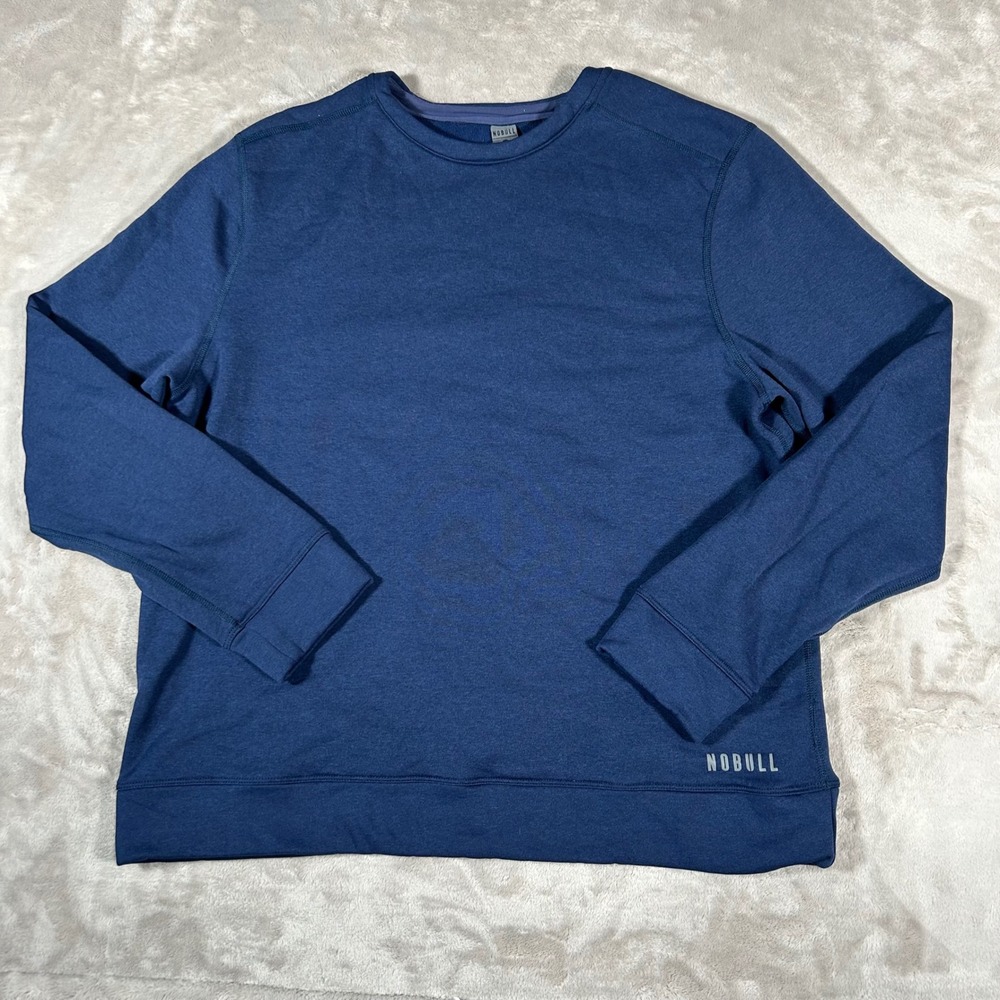 NOBULL Crewneck Sweatshirt Men XL Navy Blue Performance Fleece Training Pullover